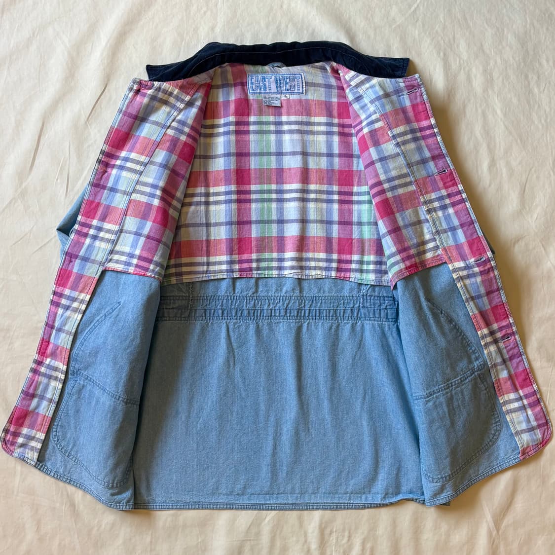 [102-105] 80s USA EAST WEST 샴브레이 데님 헌팅자켓 상품이미지7