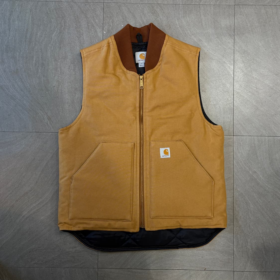 칼하트 정품 덕 캔버스 브라운 조끼 상품이미지1