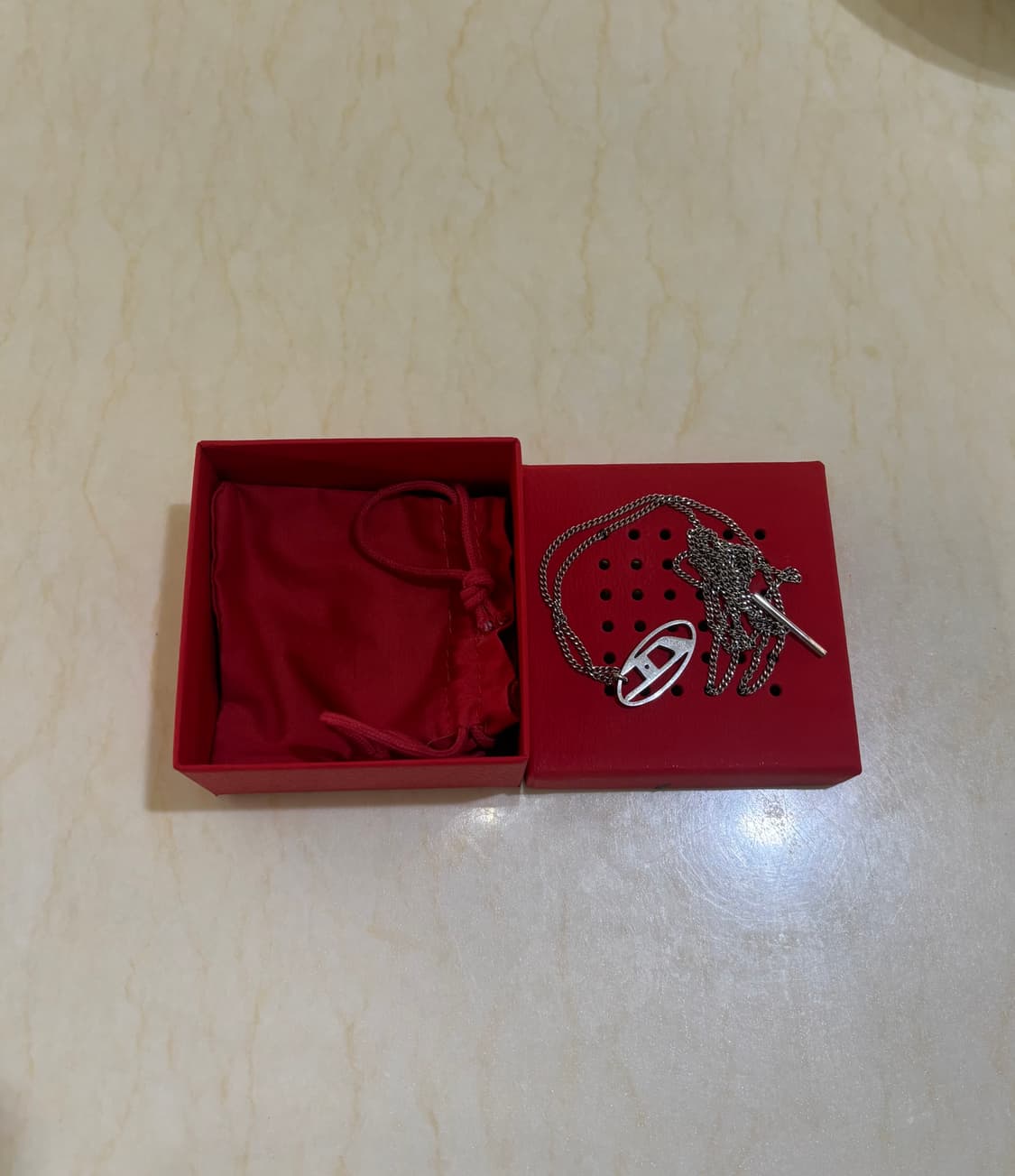 Diesel 디젤 실버 체인 목걸이 ( 새 상품 ) 상품이미지2