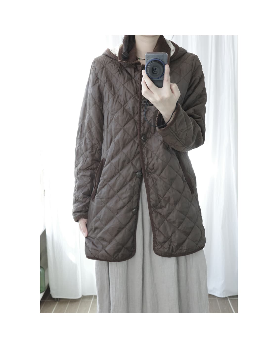 Flower brown quilting jacket 상품이미지6