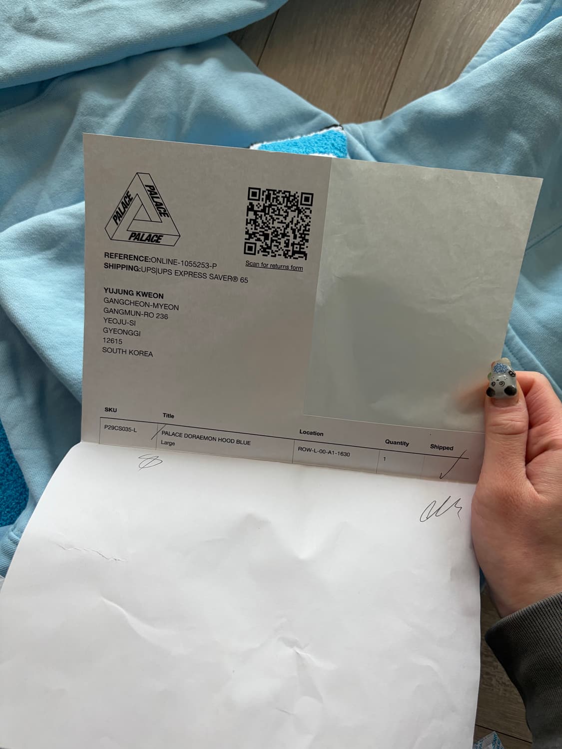 팔라스x도라에몽 후드 블루 상품이미지5