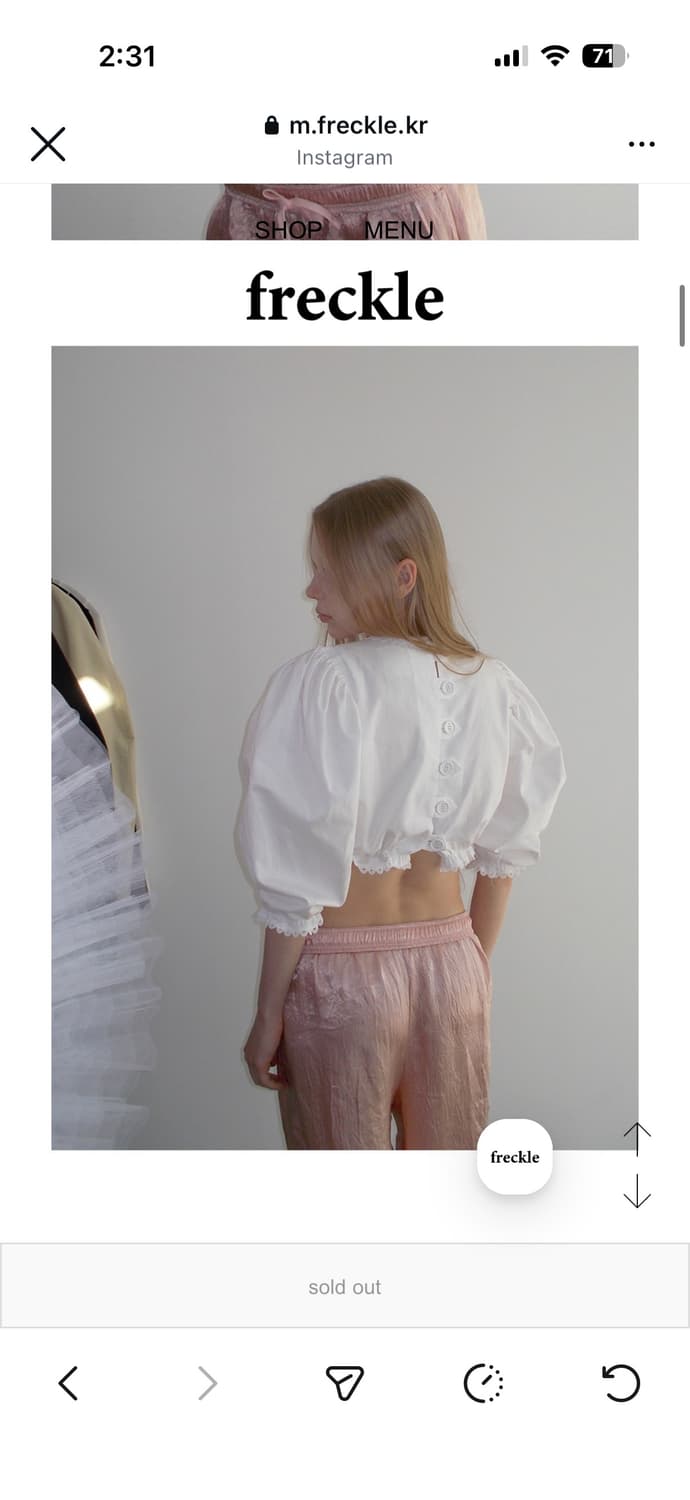 프레클 레이스 크롭 모티브 블라우스 상품이미지2