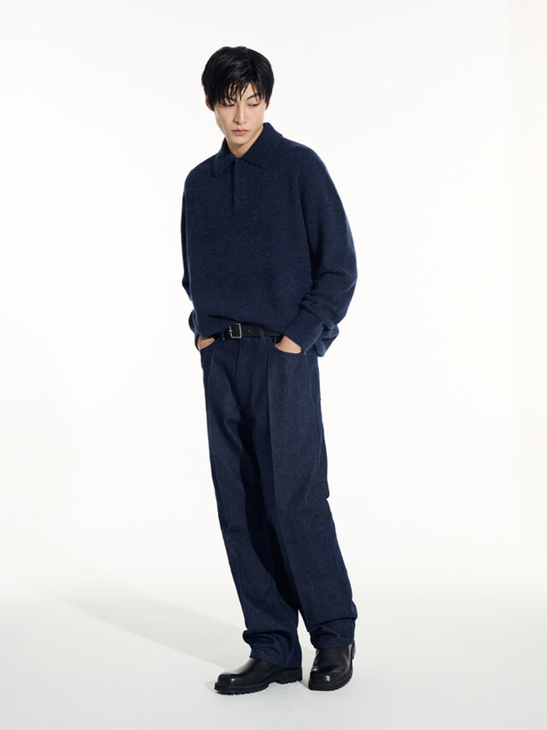 시에클 알파카 폴로 니트 네이비 XL 새상품 판매 정가 16.9만  상품이미지7