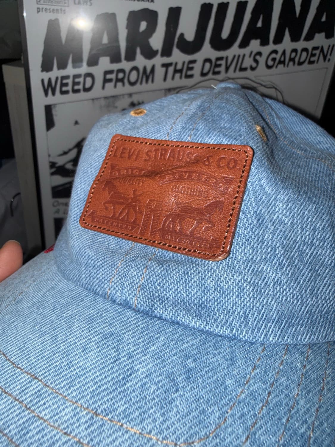 리바이스 가죽 패치 데님 캡 상품이미지1