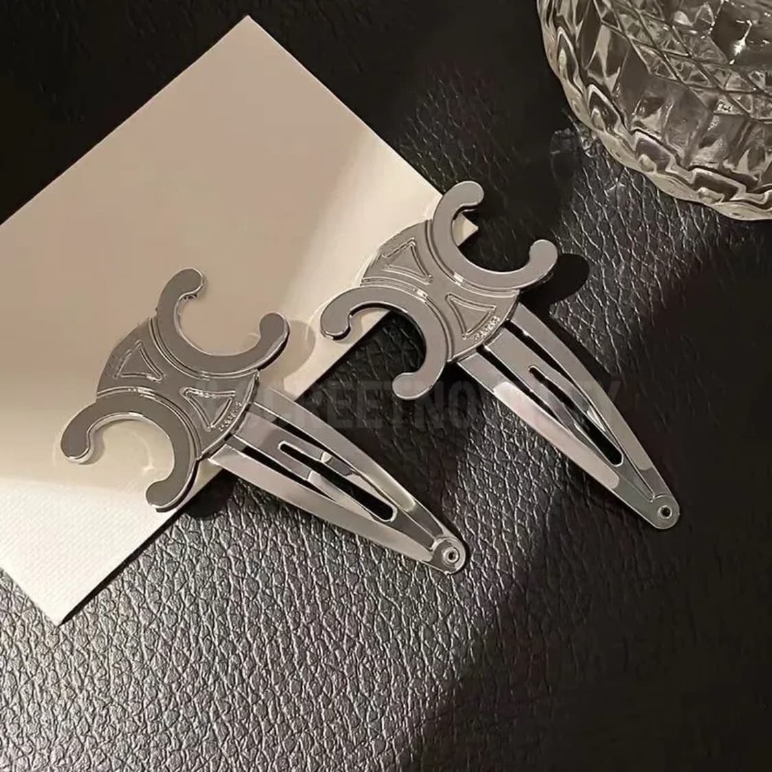 셀린느 트리옹페 헤어핀 1쌍 (2피스) 실버 상품이미지6