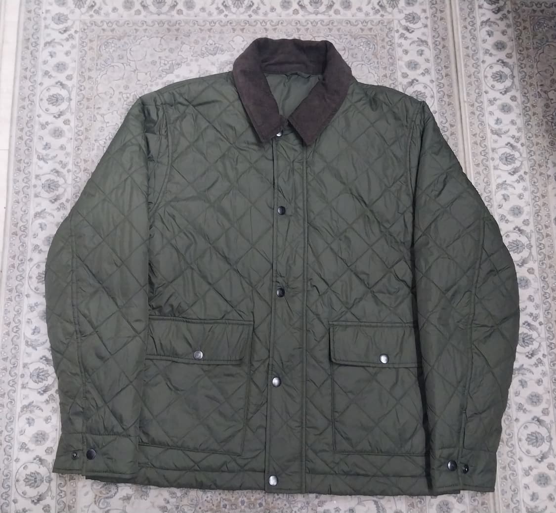 바버맛 탑텐 올리브 퀼팅 자켓 코듀로이 카라깃 105 상품이미지1