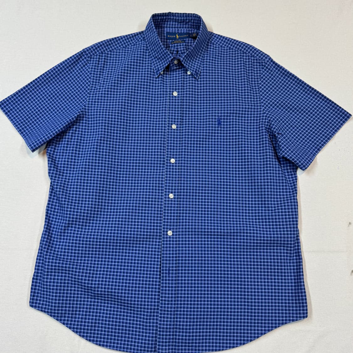 L) 폴로 랄프로렌 블루 체크 포플린 반팔 셔츠 상품이미지2