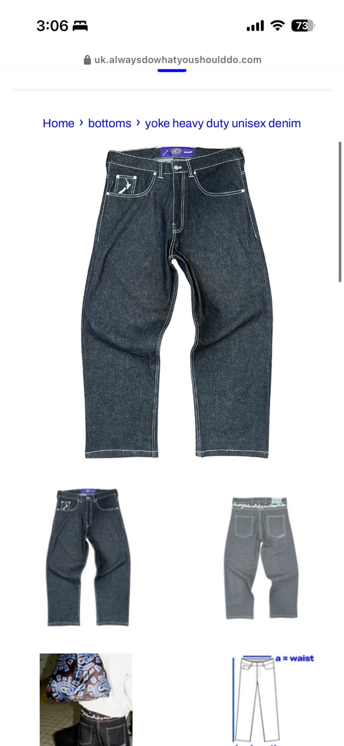 Adwysd yoke heavy duty unisex denim M 상품이미지6