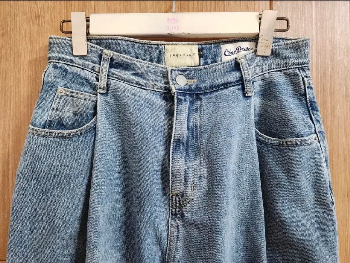 (2)비긴202 콘밀 원턱 와이드 데님팬츠 상품이미지2