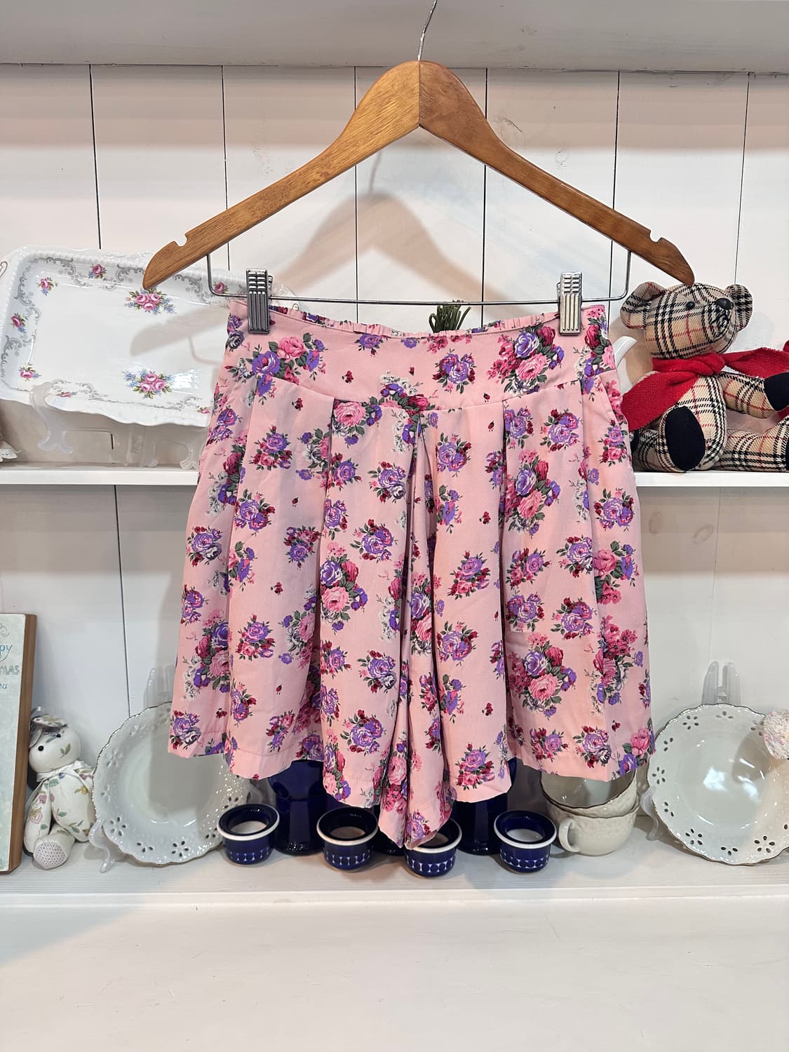 플라워 패턴 핑크 플리츠 스커트 상품이미지5