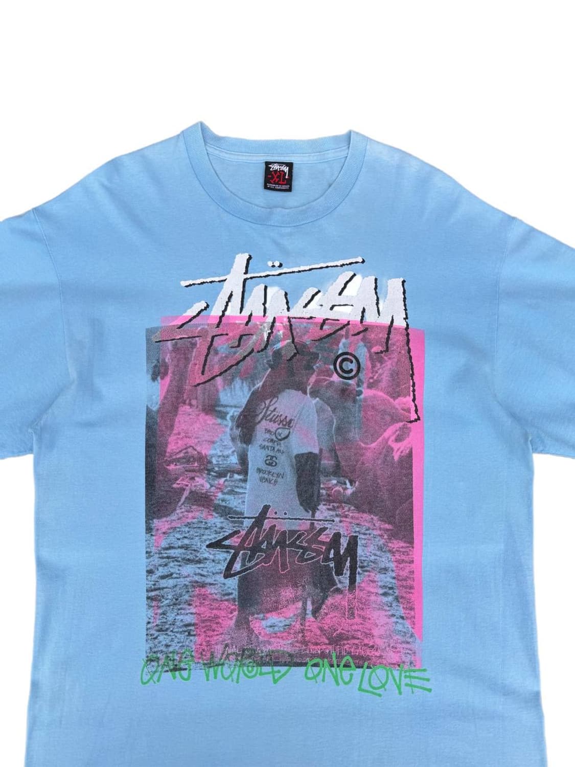 Mid 00s 스투시 One world One love 티셔츠 상품이미지3
