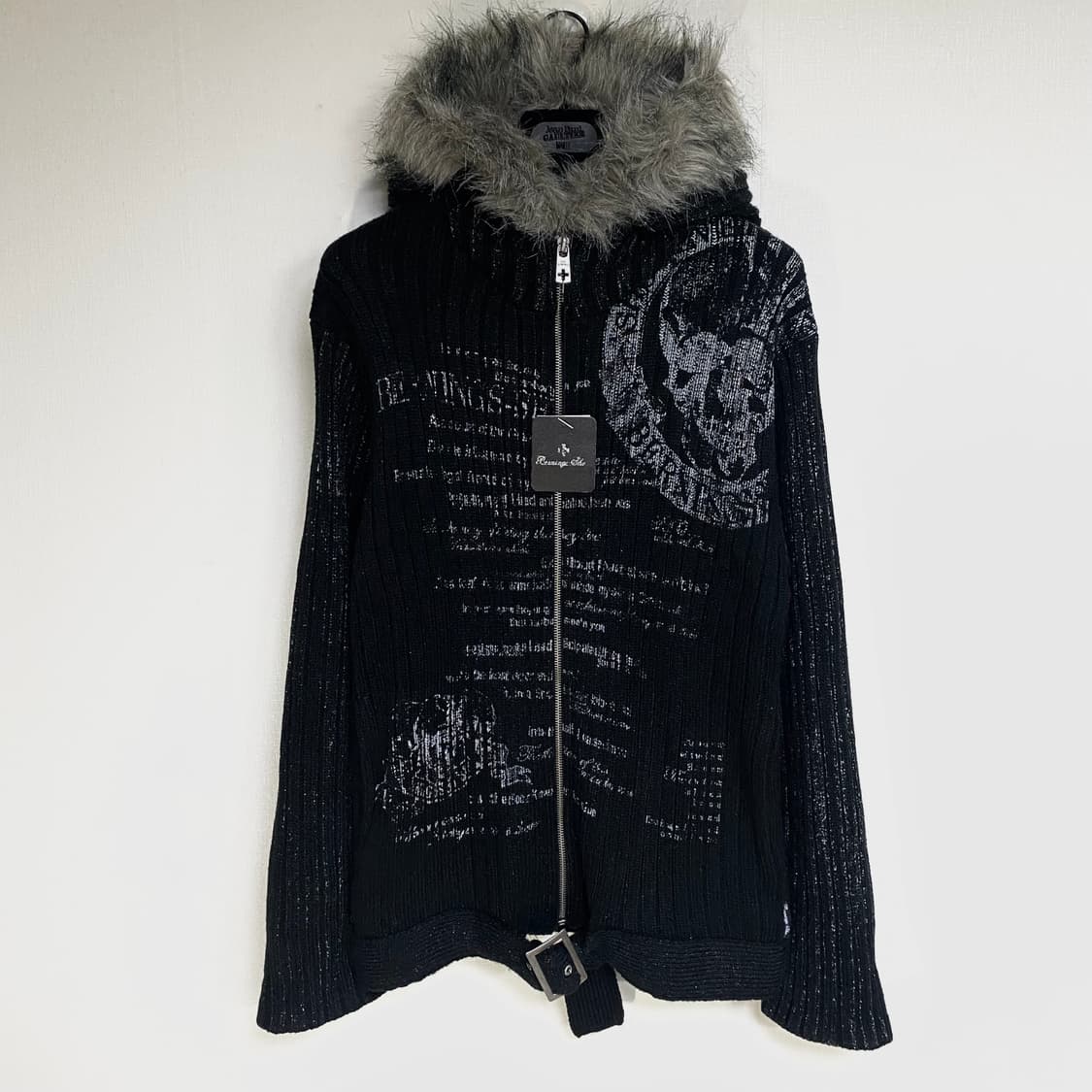 [택O 새상품] 버닝 쇼 아카이브 모드 고딕 후드 집업 상품이미지3