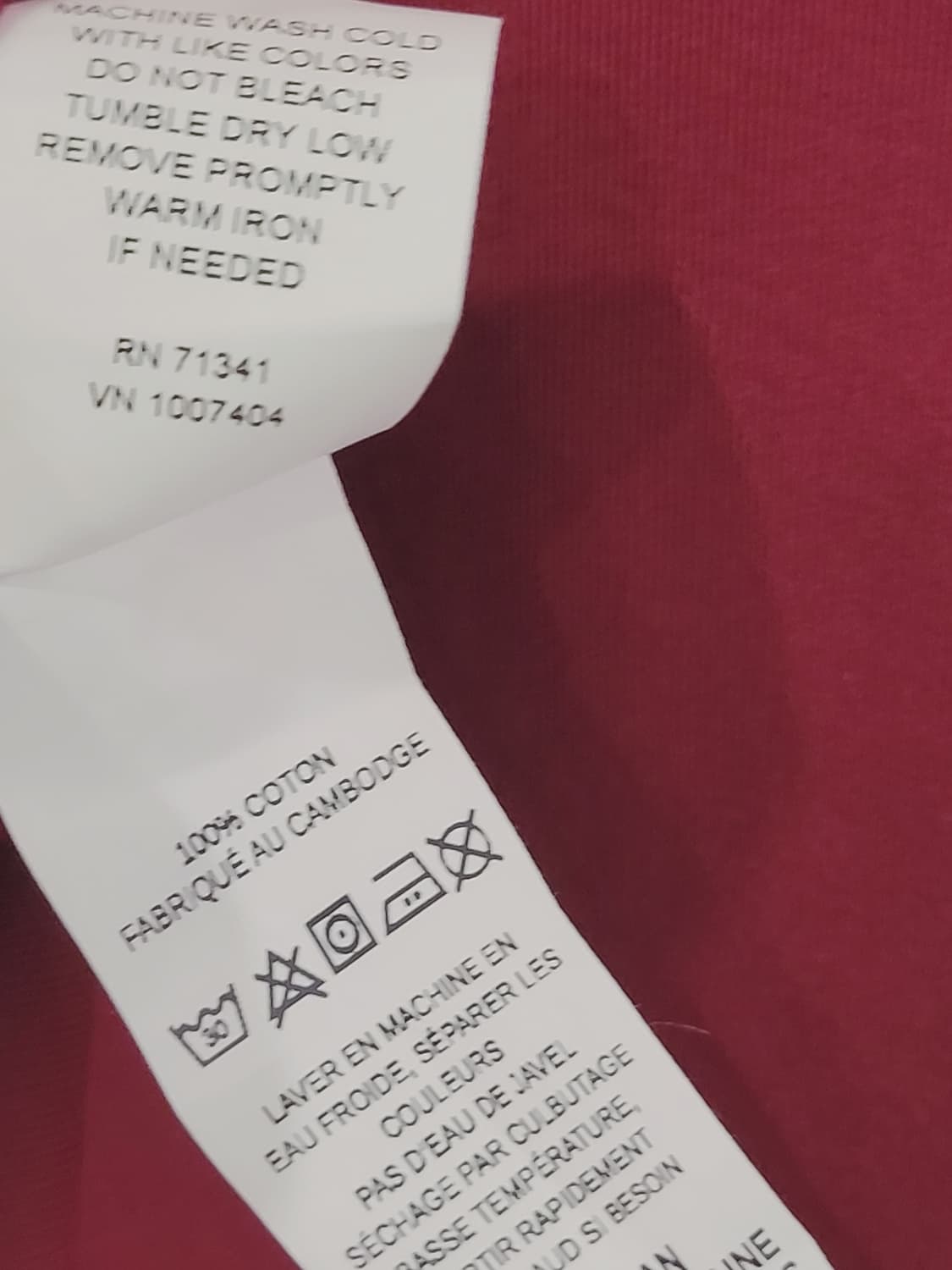 엘엘빈 LLBean 코튼 튜닉 다크 크랜베리 XS 여성 44~55 새제품 상품이미지8