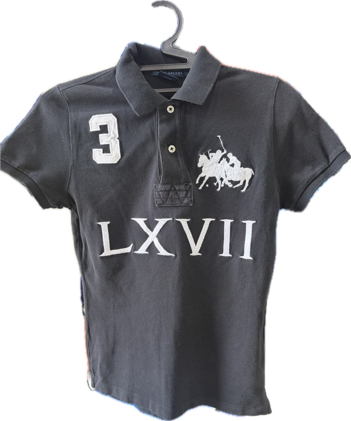 [정품] 폴로 랄프로렌 빅포니 'LXVII' 로마숫자 반팔 카라티 (블랙 상품이미지1