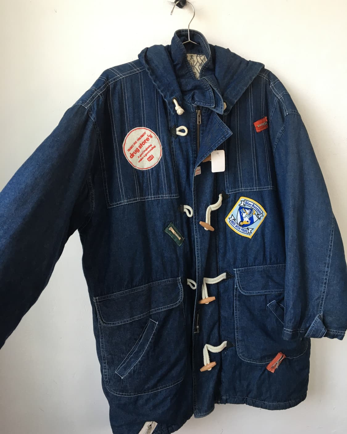 Patch point duffle button hood coat 상품이미지4