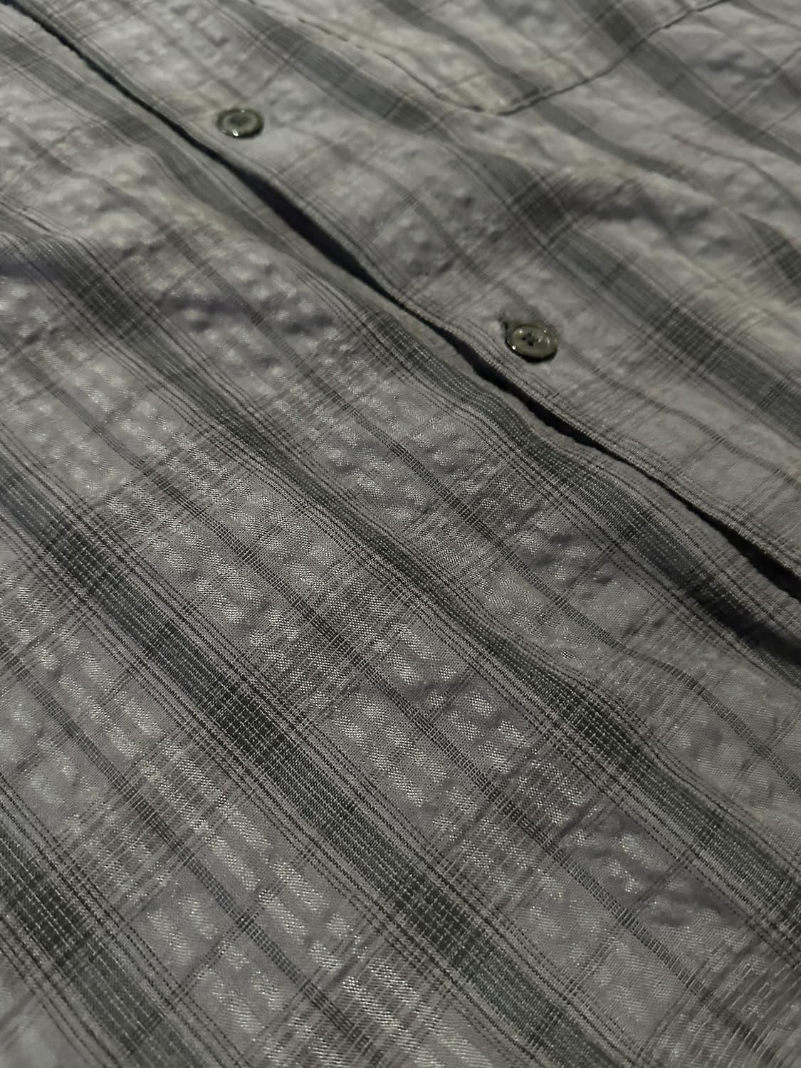 아르반 베이직 루즈드 타탄 체크 하프 셔츠 차콜 2사이즈 상품이미지4