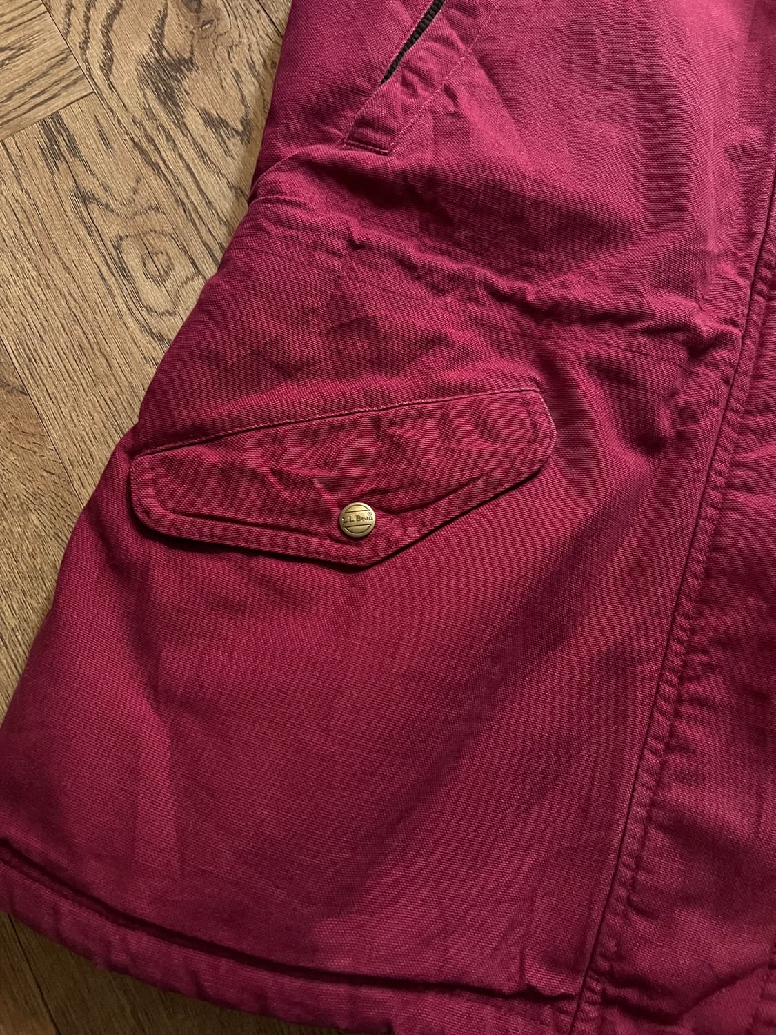 [M]90's 엘엘빈 USA 쉐르파 라이닝 버건디 헌팅 자켓 상품이미지5