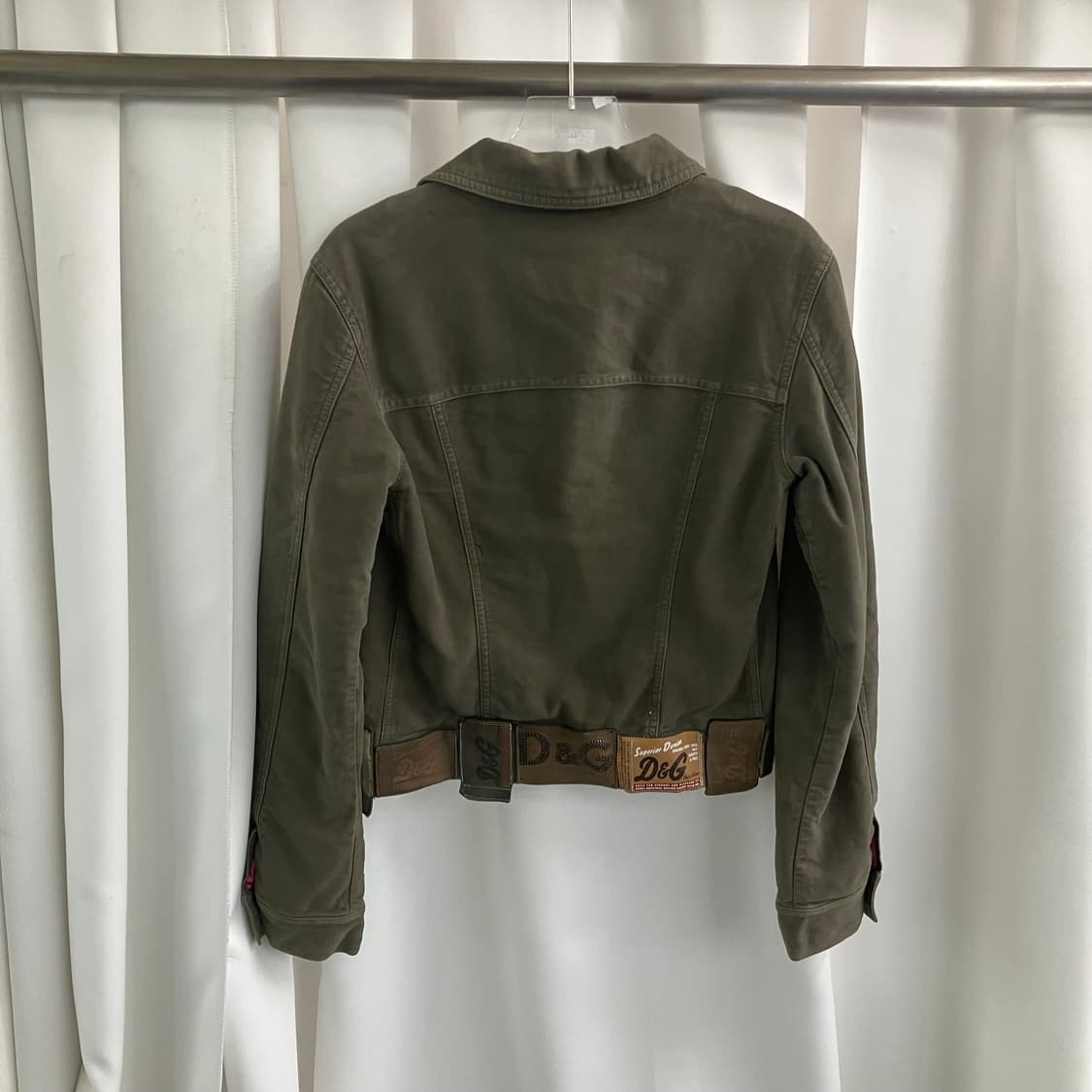 D&G 돌체앤가바나 카키 코튼 패치 트러커 자켓 S 상품이미지2