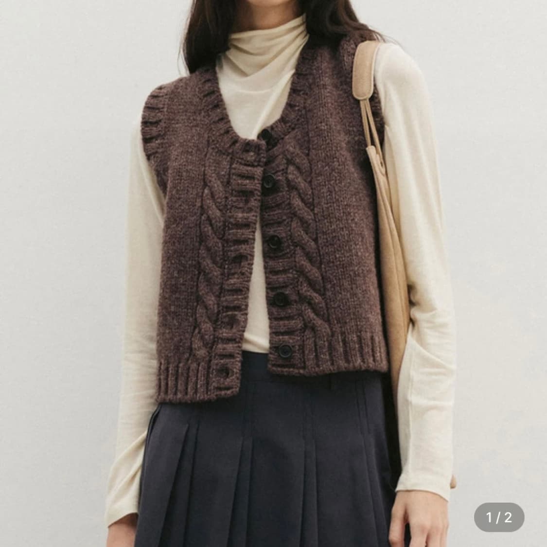 더라이 케이블 버튼 베스트 브라운 상품이미지2