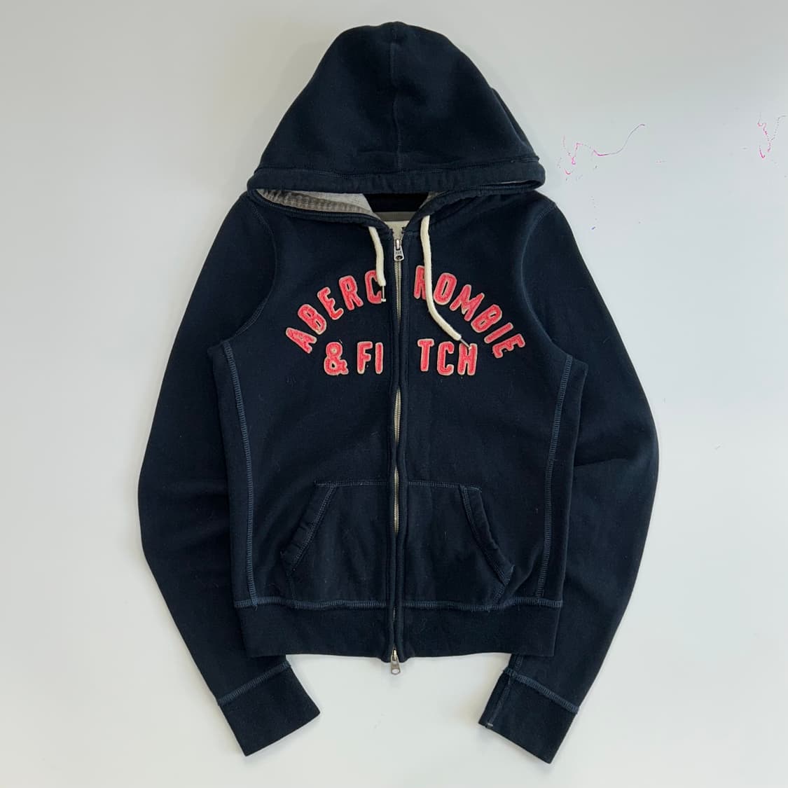 Abercrombie 아베크롬비 2-way 핑크 스펠아웃로고 후드집업 상품이미지3