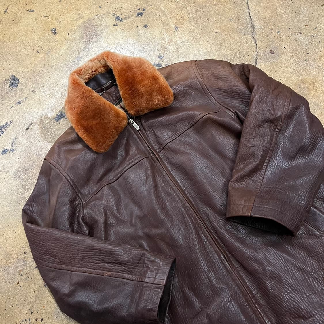 [정품/95] 갤럭시 브라운 가죽 무스탕 자켓 b10 상품이미지1