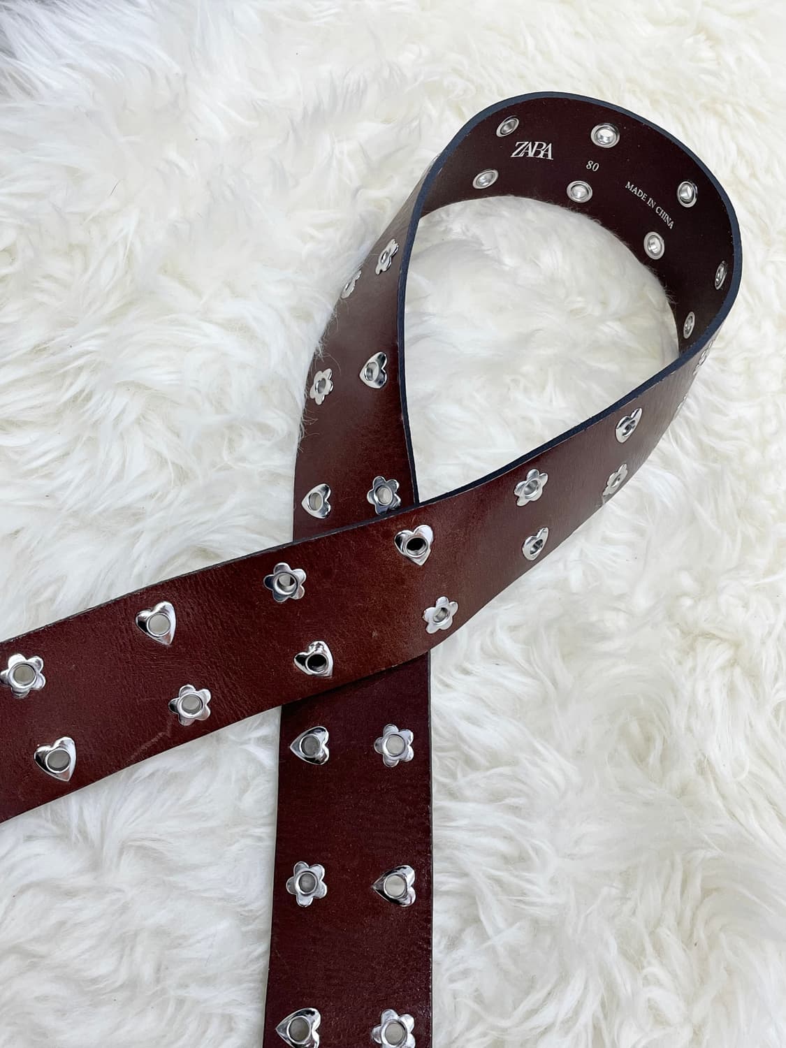 리얼레더 키치 스터드 펀칭 버클 벨트 상품이미지5