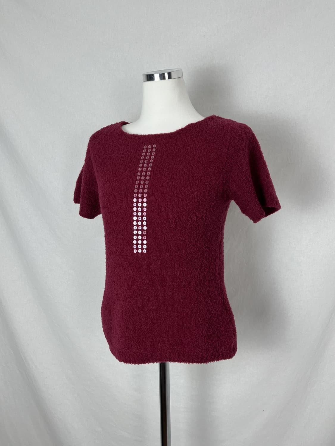 Mayson grey 자개단추 포인트 버건디 반팔 상품이미지6