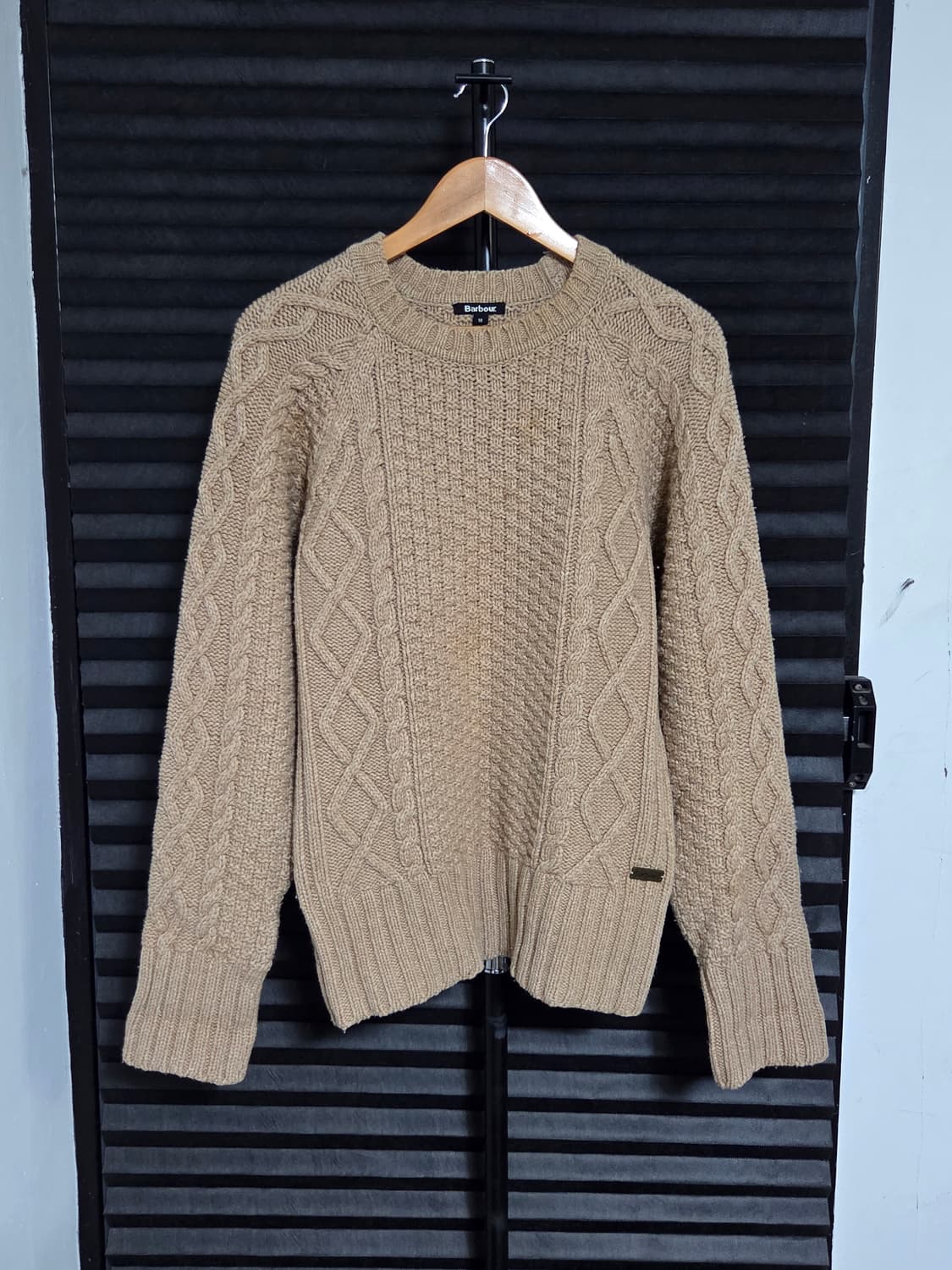 [바버] 블레이던 램스울 케이블 니트 | 00193 상품이미지1