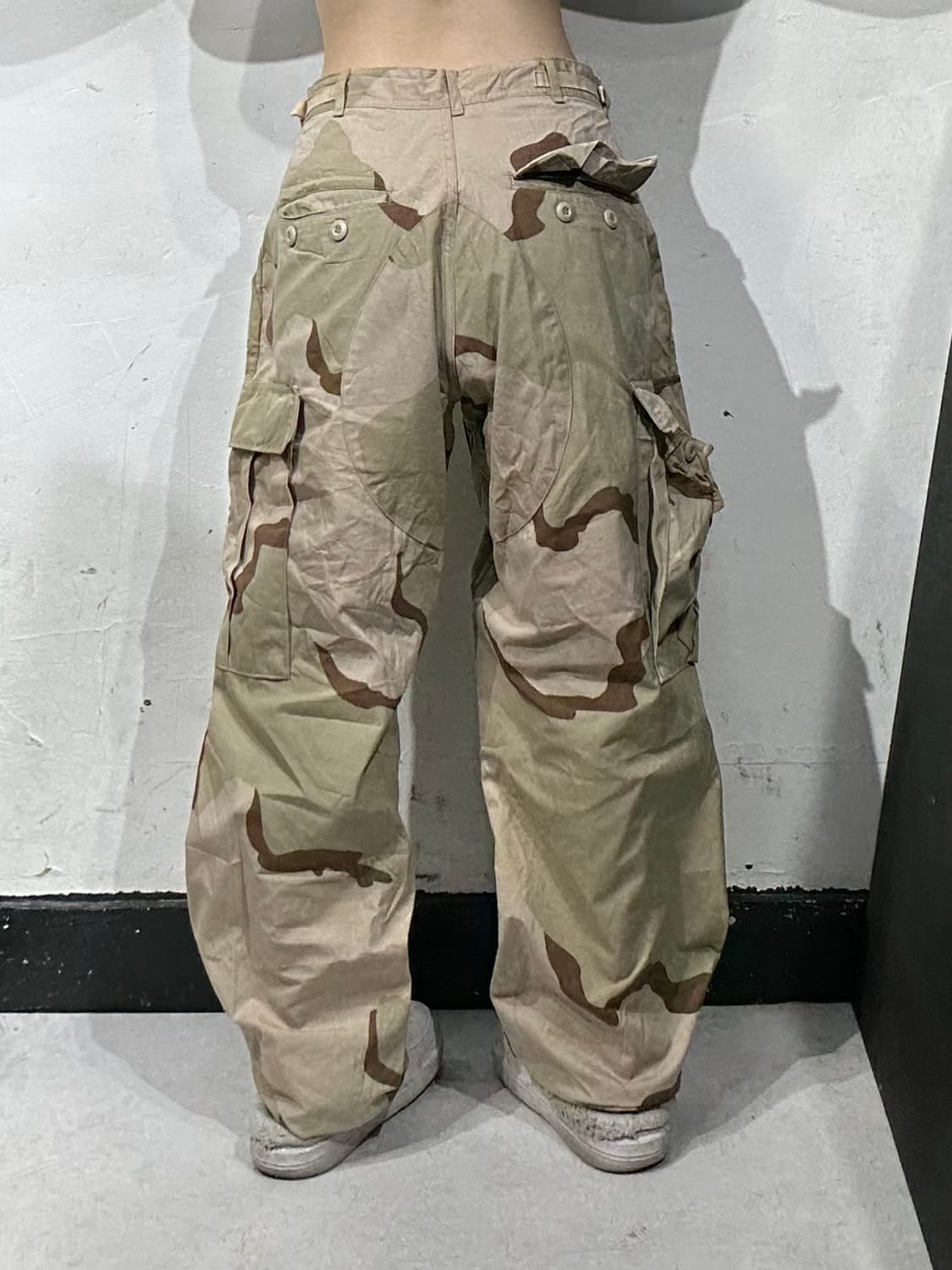 빈티지 베이지 밀리터리 미군 데저트 카모 와이드 카고 팬츠  상품이미지3