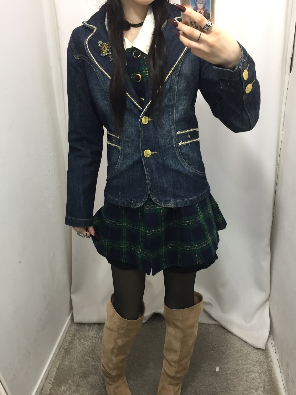 미도리타탄체크 코디 💚 상품이미지4