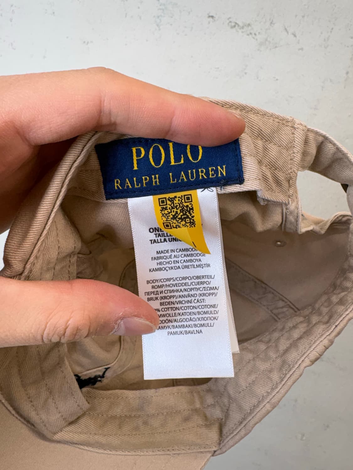 폴로랄프로렌 큐알 인증 코튼 치노 볼캡 베이지 상품이미지6