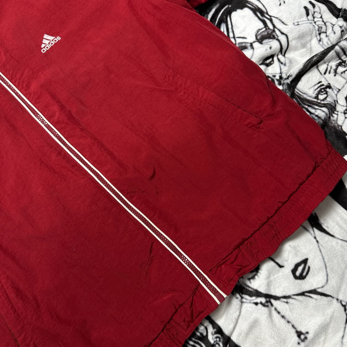 올드스쿨 아디다스 삼선 바람막이 자켓 버건디 상품이미지7