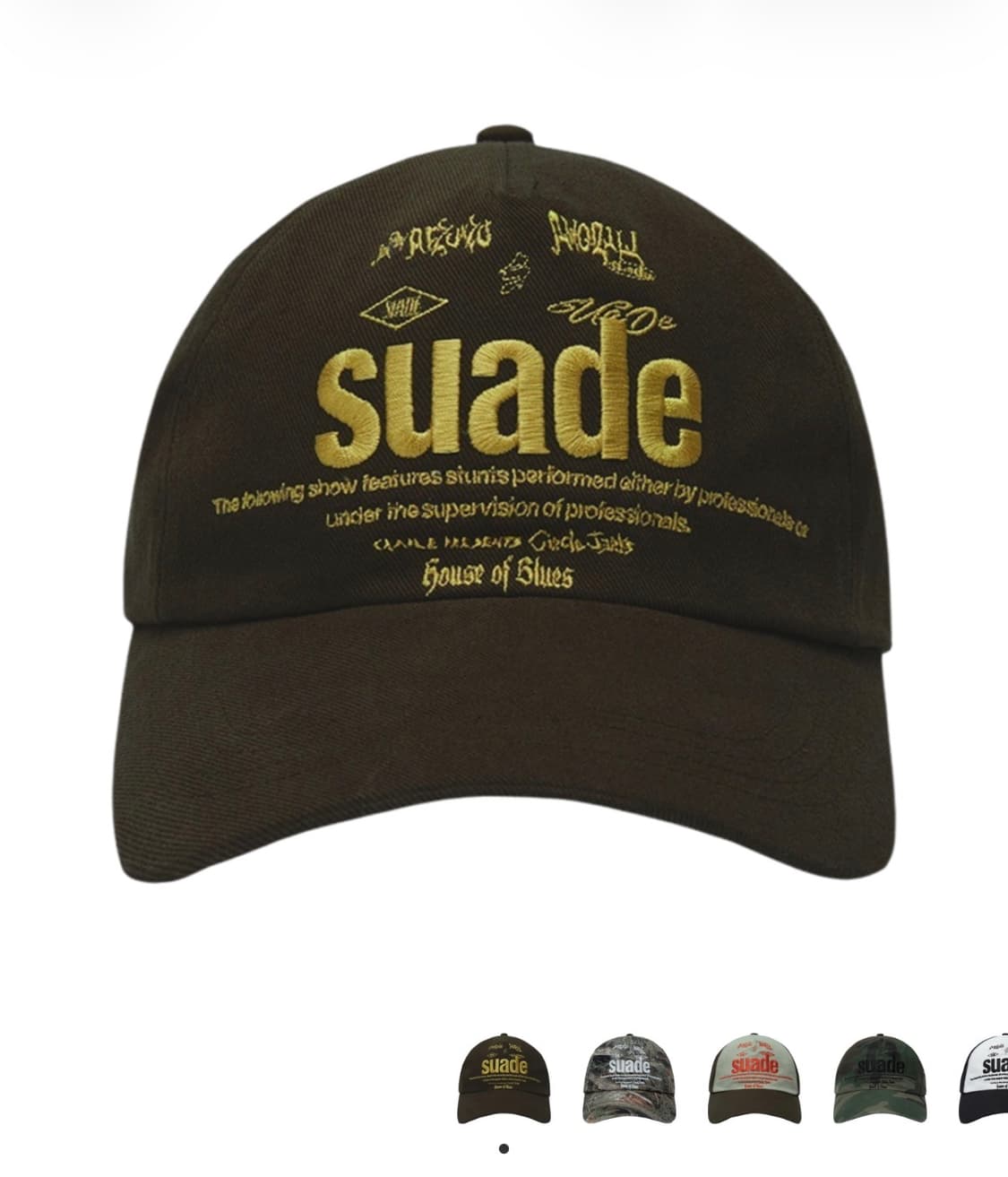 스웨이드 믹스드 로고 볼캡 브라운 상품이미지1