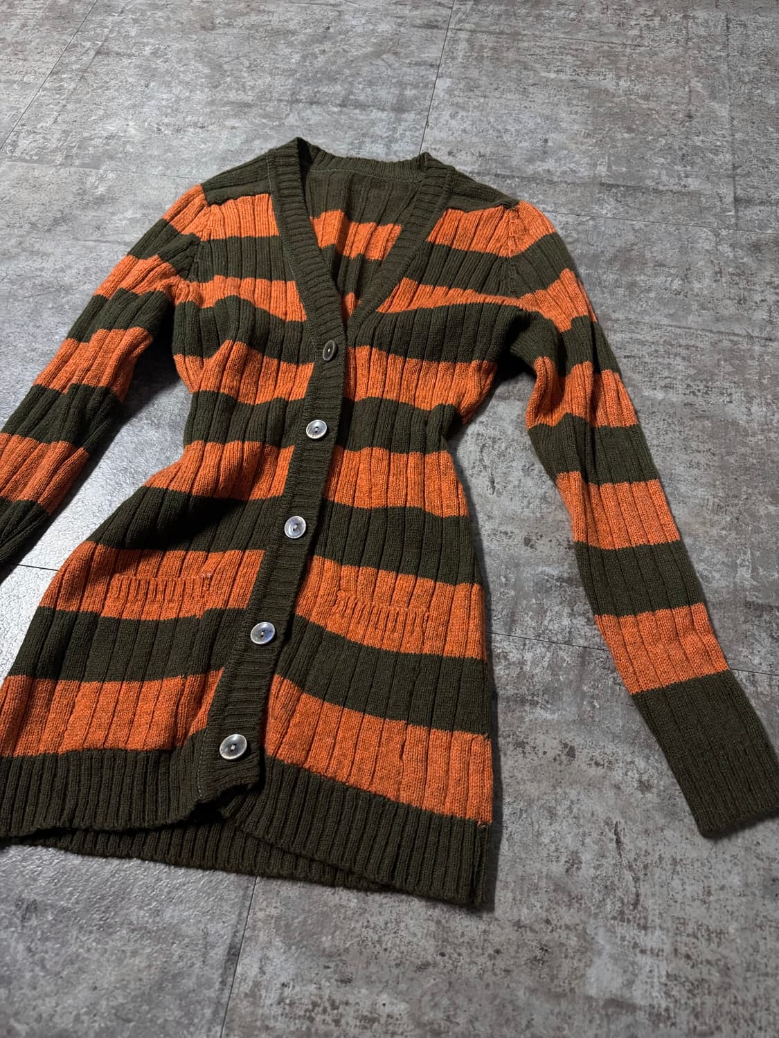 스트라이프 패턴 가디건 레이스 벨트 롬퍼 3pcs SET 상품이미지6