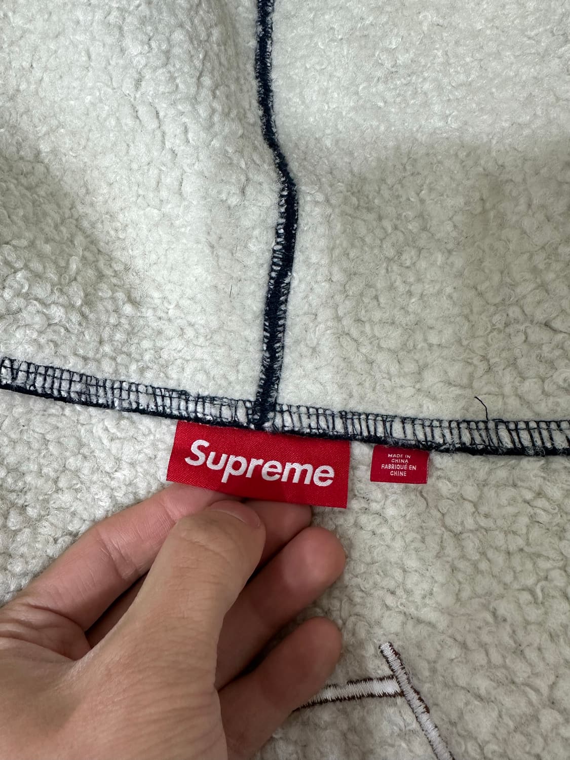 슈프림 포우 퍼 후드집업 네이비 급처 상품이미지8