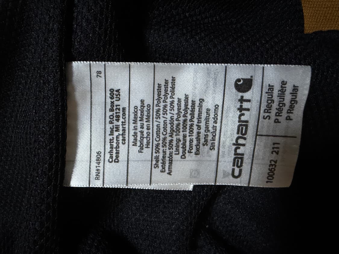 칼하트 써멀 후드집업 카멜 브라운 s 사이즈 상품이미지3