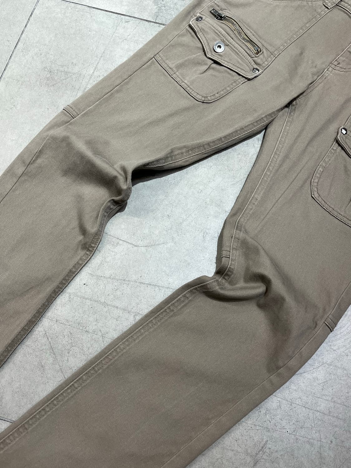 일본 빈티지 락펑크 베이지 카고 슬림핏 팬츠 상품이미지3