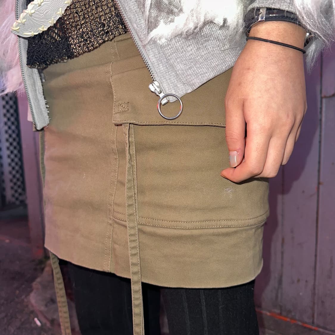 cargo belt khaki skirt 상품이미지3