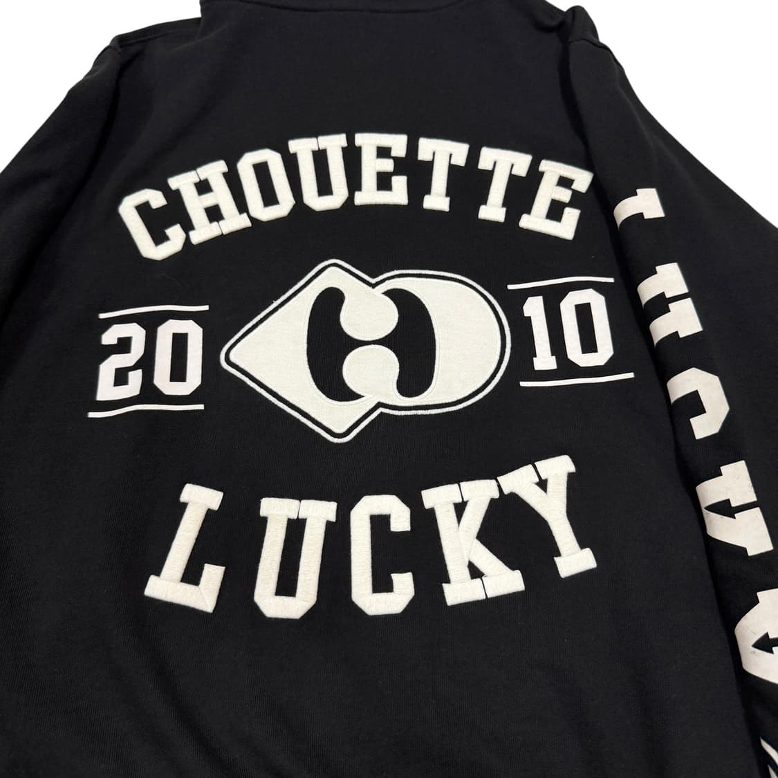 럭키슈에뜨 프린팅 후드집업 자켓 블랙 상품이미지4