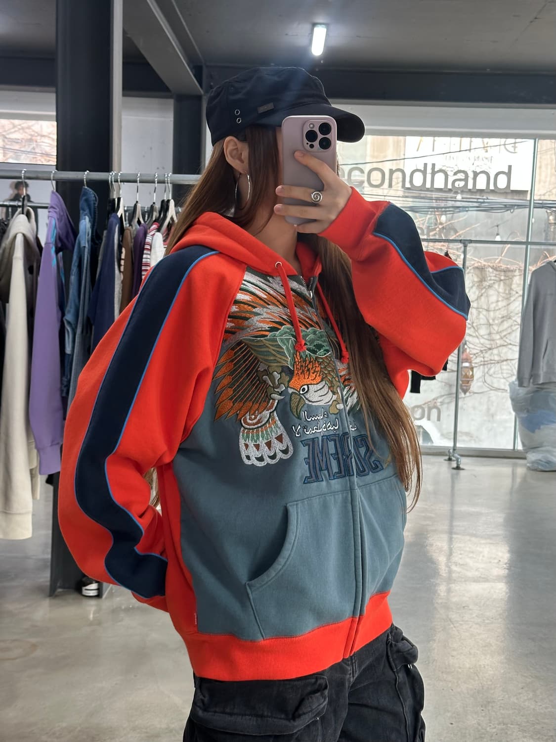 슈프림 23SS 팔콘 래글런집업후디드 스웻셔츠 데드스탁 상품이미지1