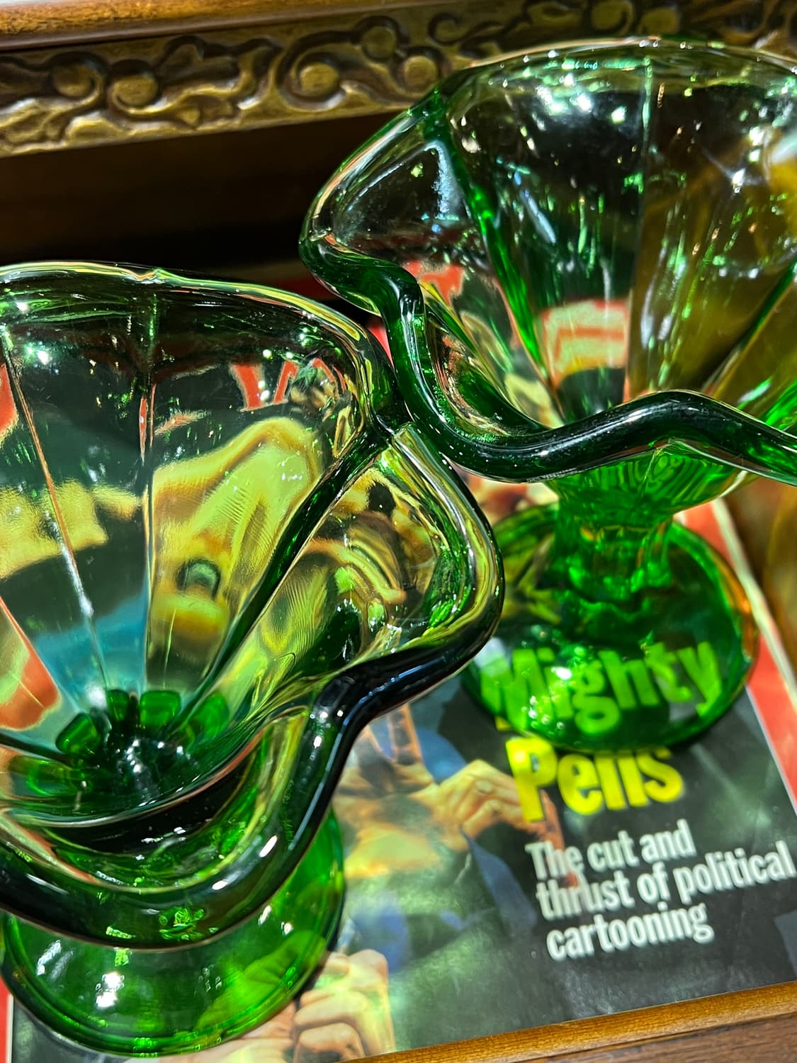 70-80s Korea Parfait Glass OliveGreen 상품이미지1