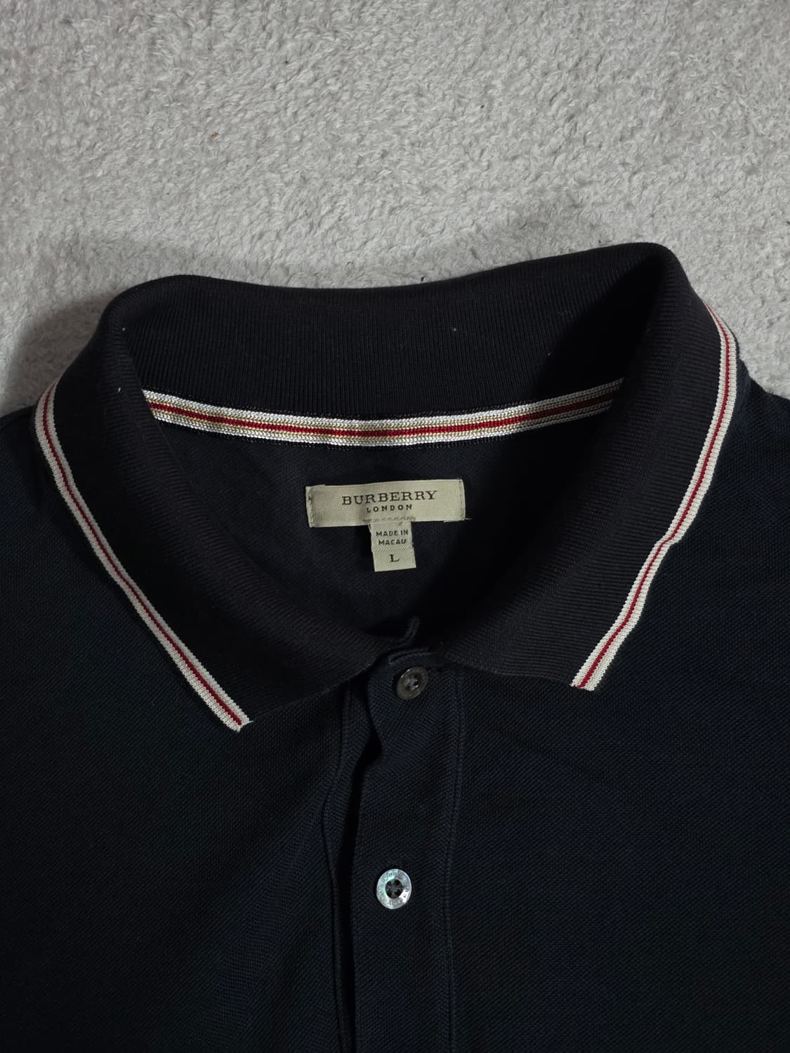 Burberry 버버리 블랙 카라 반팔 폴로티 L 상품이미지1