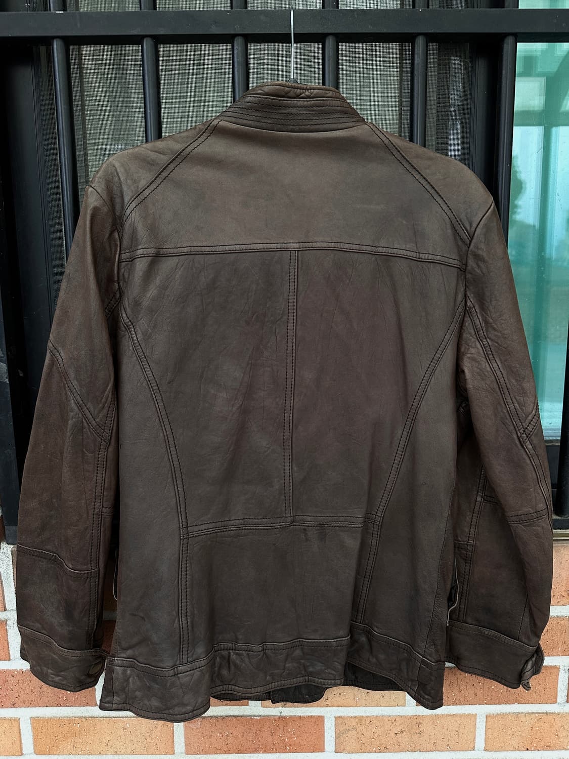 (L)게스 쉽스킨 빈티지 레더자켓 상품이미지5