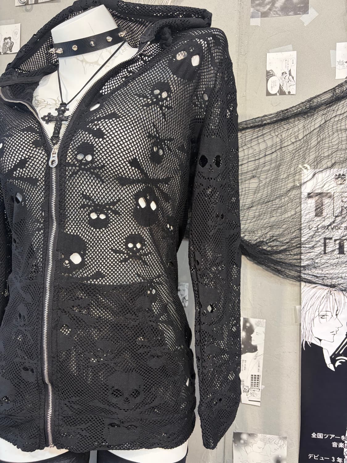Gothic mesh skull detail hoodie zip up 상품이미지10