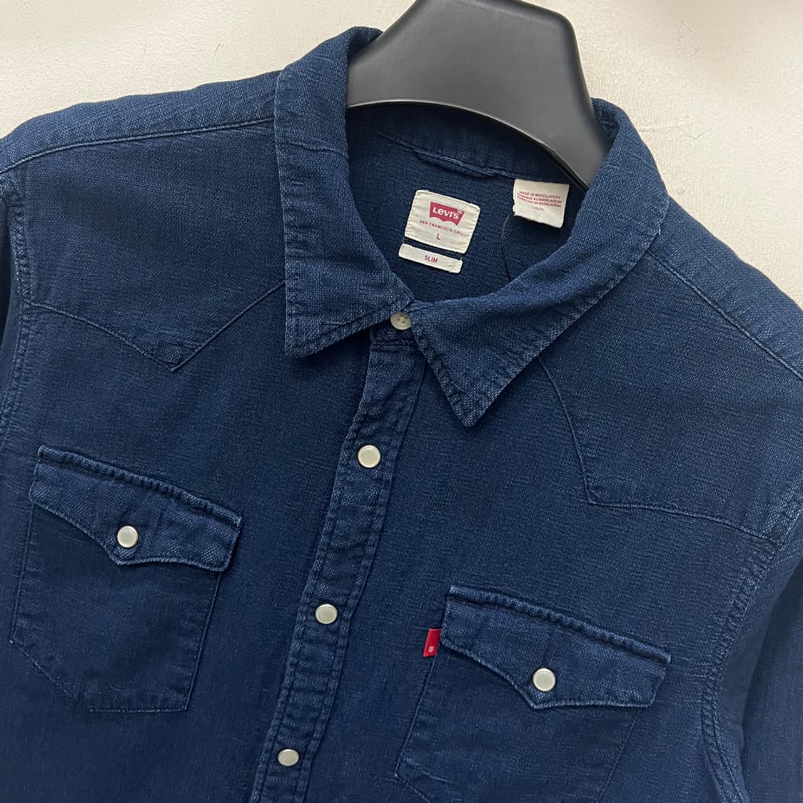 리바이스 슬림 블랭크탭 웨스턴 데님 셔츠 L 상품이미지3
