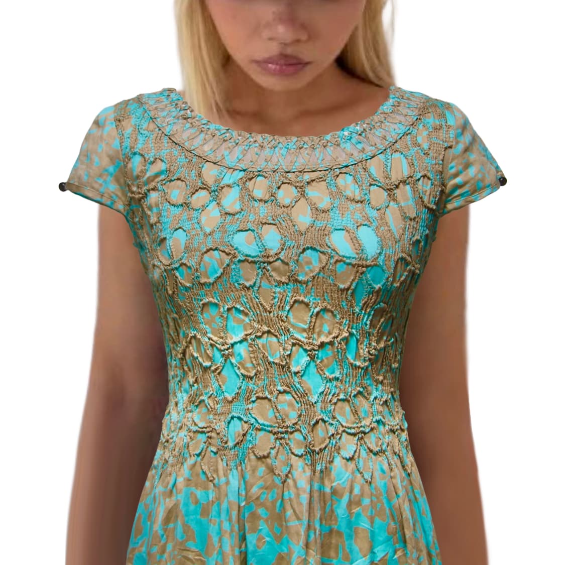 Turquoise Smocked dress 상품이미지1