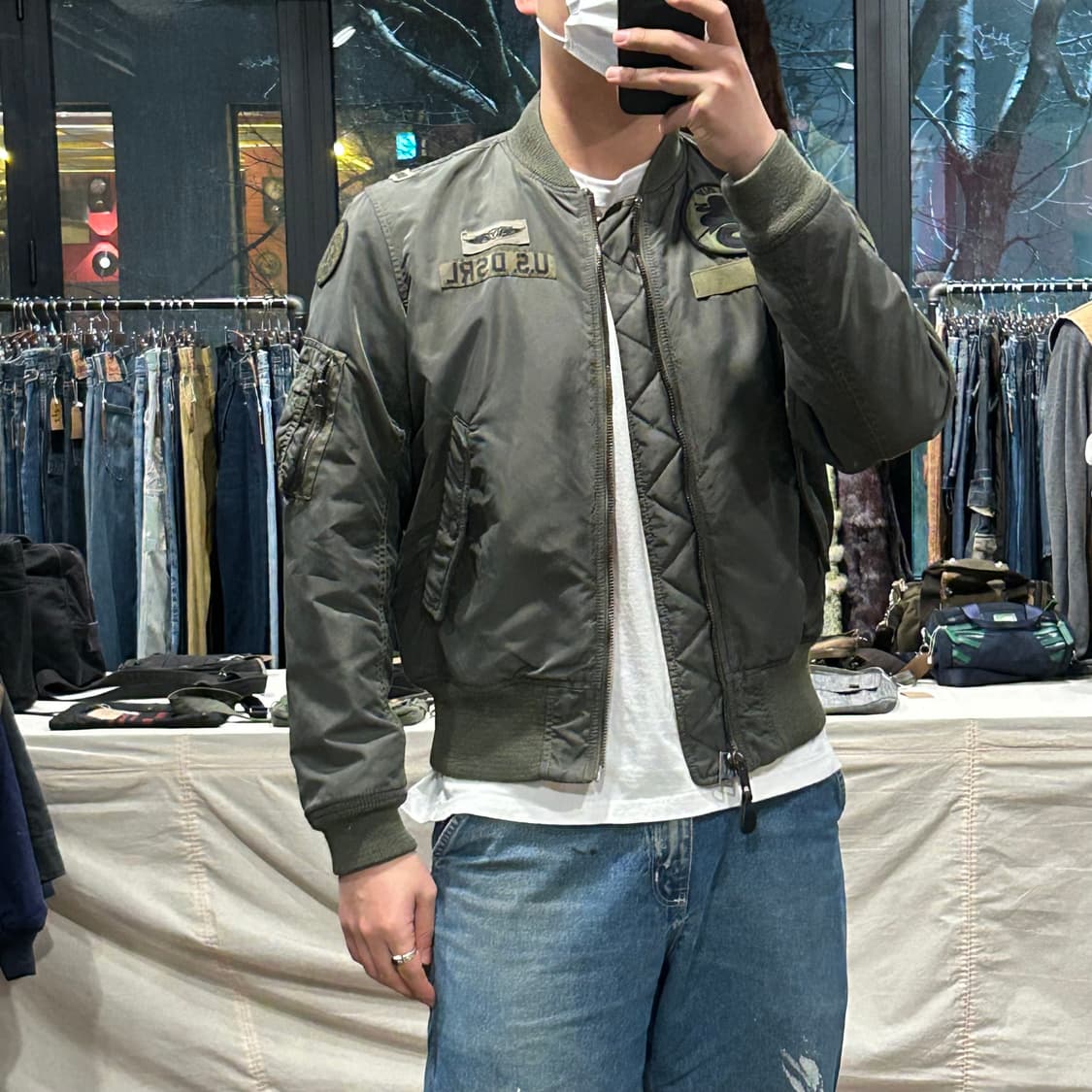 M) 데님앤서플라이 랄프로렌 밀리터리 패치 MA-1 항공점퍼 상품이미지9