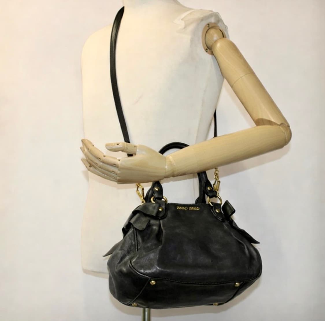 미우미우 비텔로럭스 보우 미니스몰 사첼백 토트백 상품이미지9