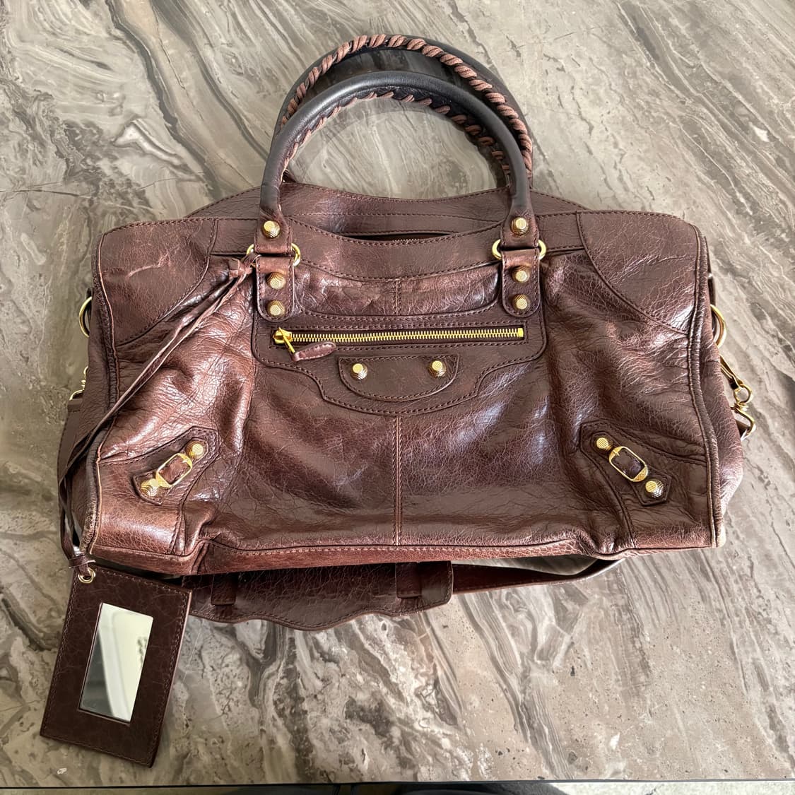 발렌시아가 시티 모터백 브라운 상품이미지2