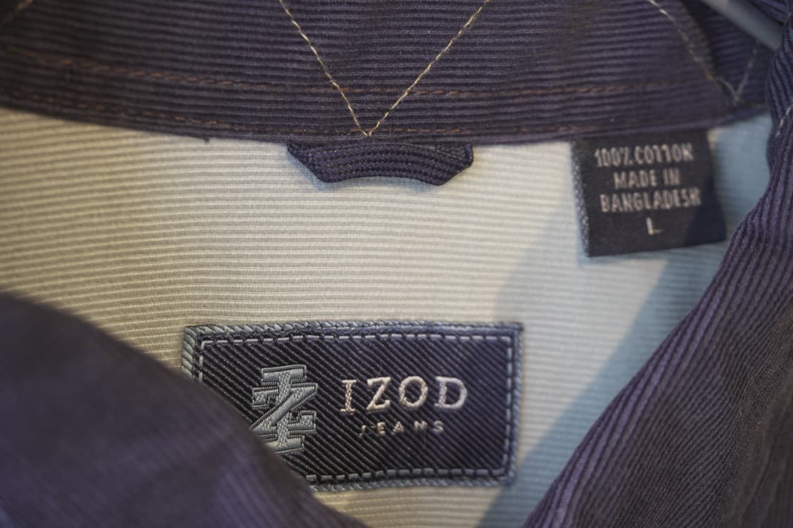 80s IZOD 코듀로이 셔츠 USA 상품이미지6